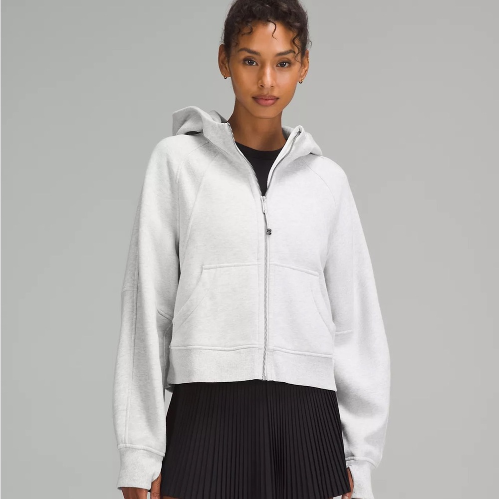 Lululemon crop oversized full zip scuba in grey M/L